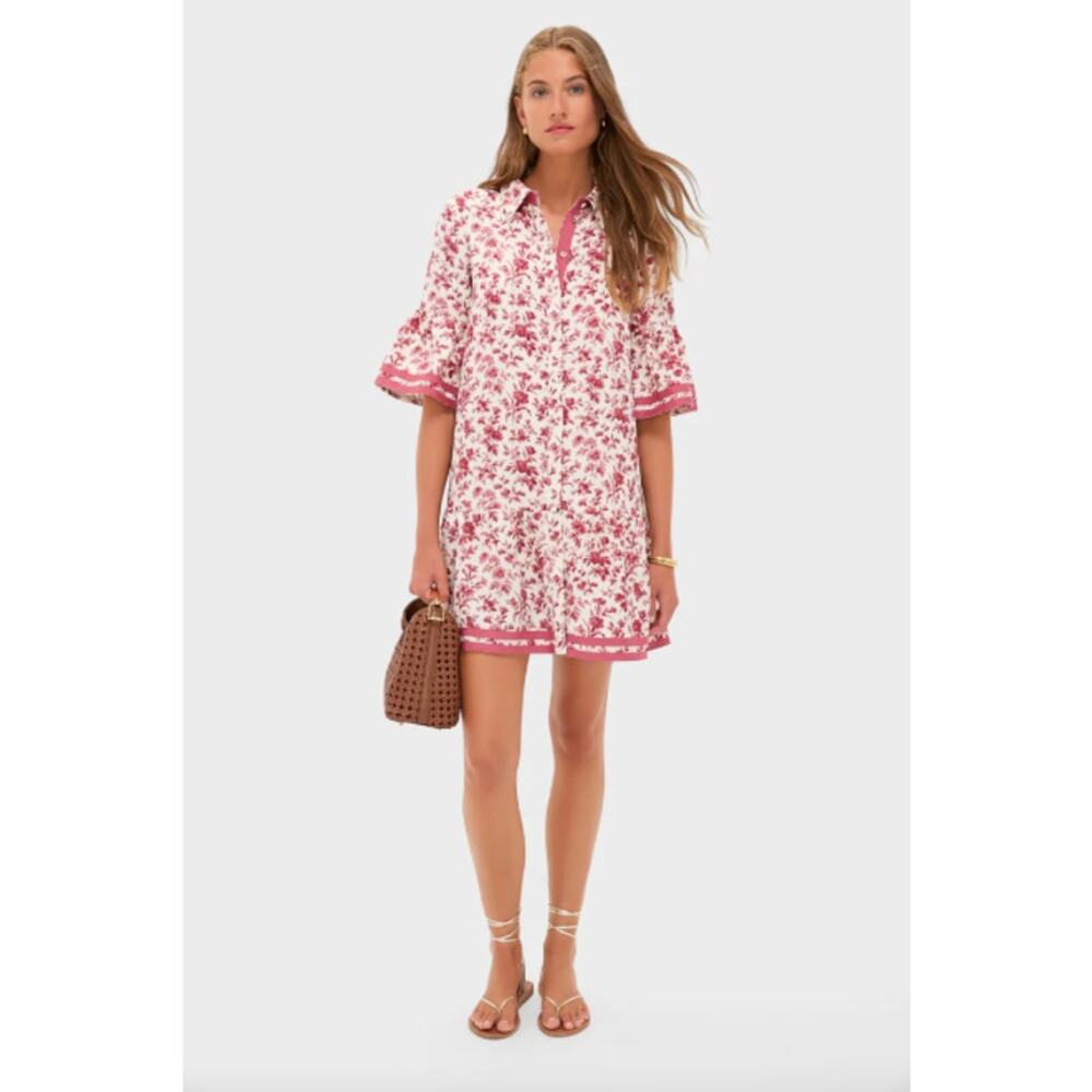NWT Tuckernuck Pomegranate Bloom Rowe Dress size Large Mini Shift Red Floral